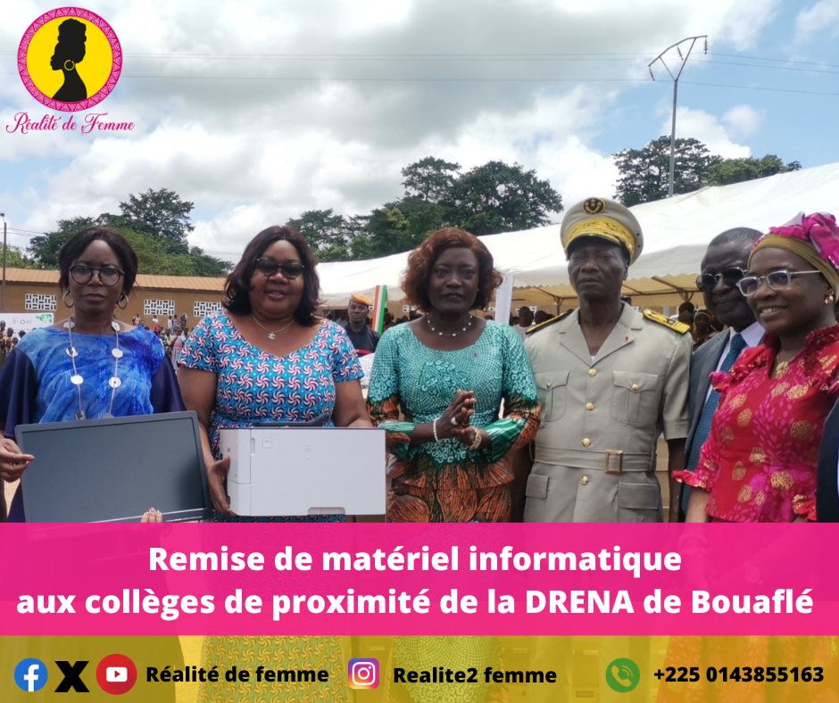 CD2 Education-Formation: La Ministre Mariatou Koné procède à la remise de matériel informatique aux collèges de proximité de la DRENA de Bouaflé.